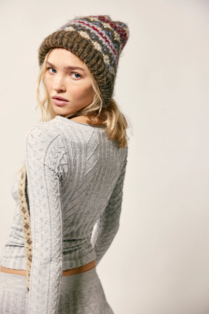 Free People Women's So Soft Seamless Modal Cable Long Sleeve - Heather Grey - Sun Diego Boardshop