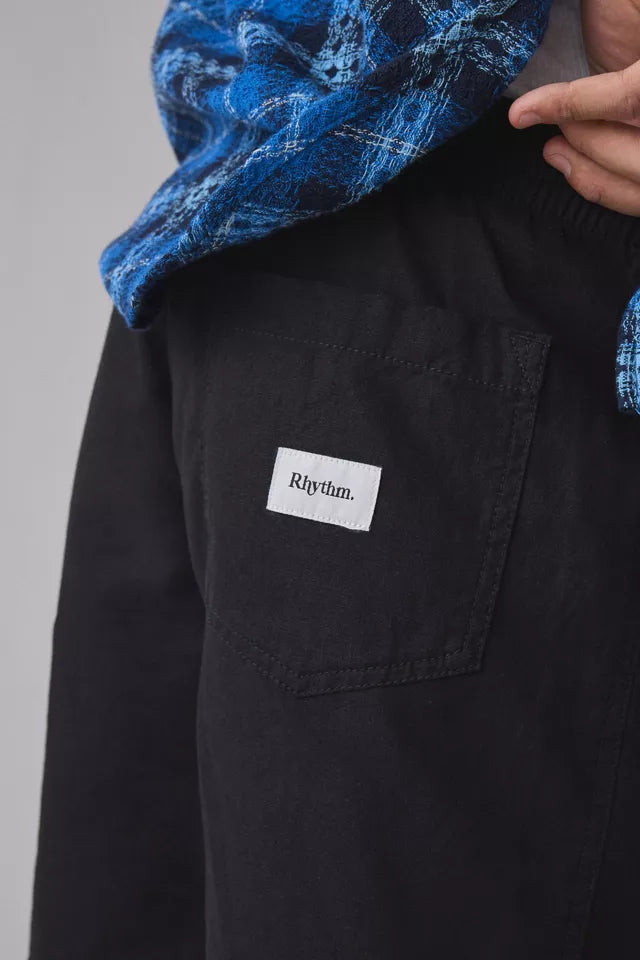 Rhythm Textured Linen Jam Shorts - Black - Sun Diego Boardshop