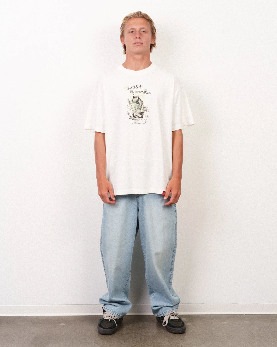 Lost Men's Ratty Boxy Tee White - White - Sun Diego Boardshop