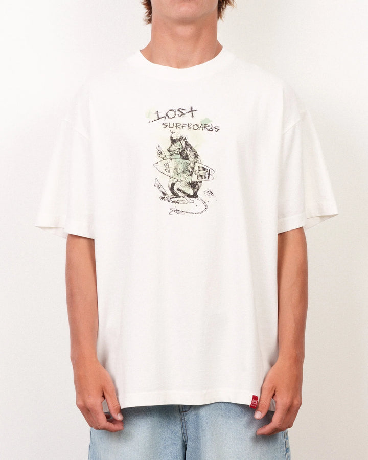Lost Men's Ratty Boxy Tee White - White - Sun Diego Boardshop