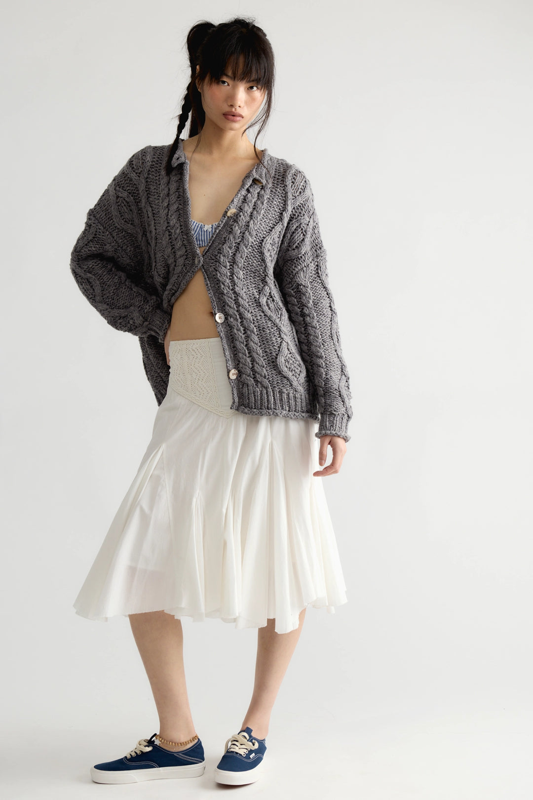 Free People Women's Opal Knit Cardi - Steel Grey - Sun Diego Boardshop
