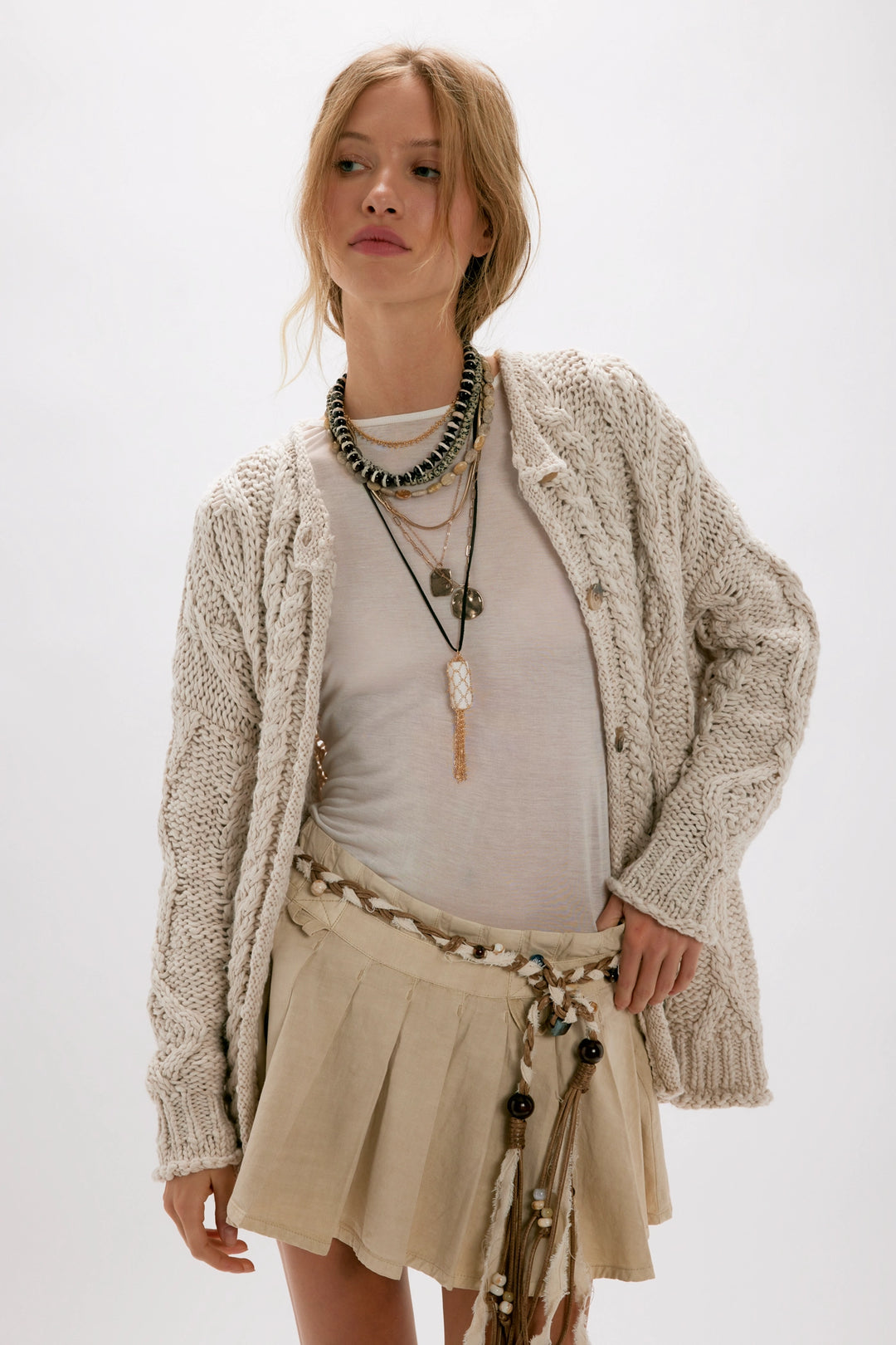 Free People Women's Opal Knit Cardi - Tea - Sun Diego Boardshop
