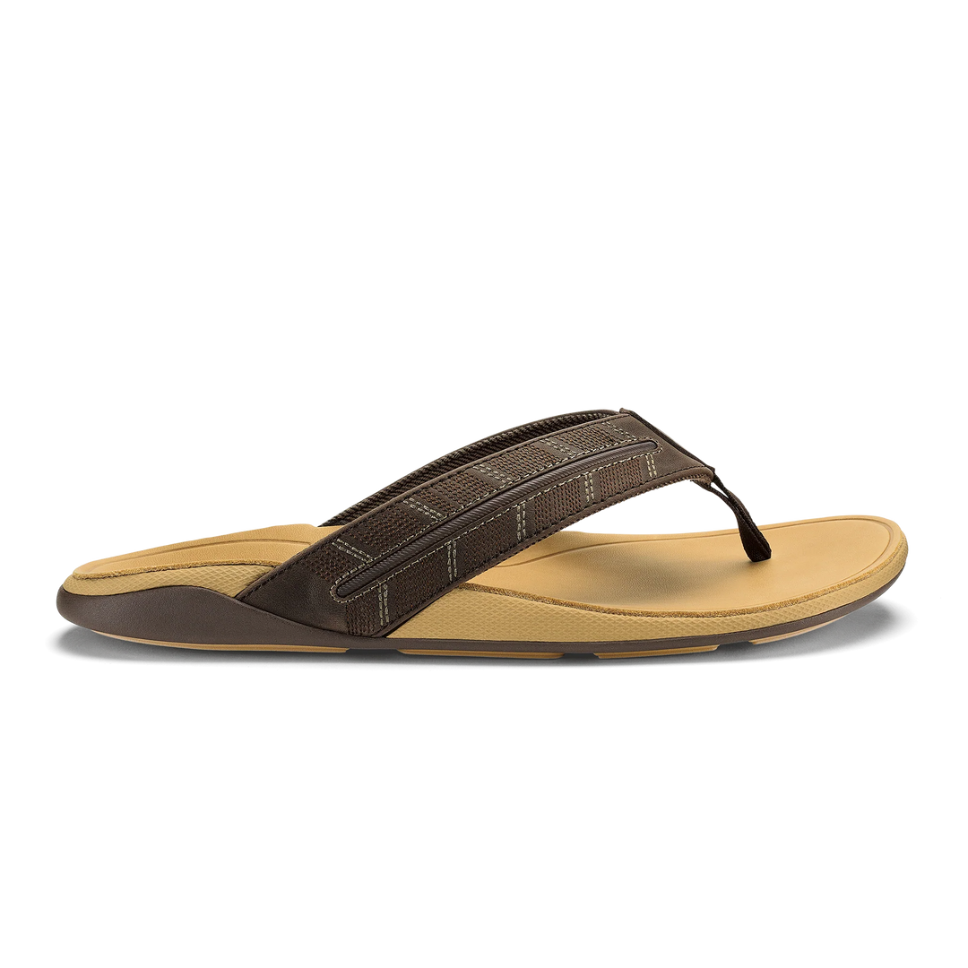 Olukai Men's Tuahine Palm - Dark Java/Golden Sand - Sun Diego Boardshop