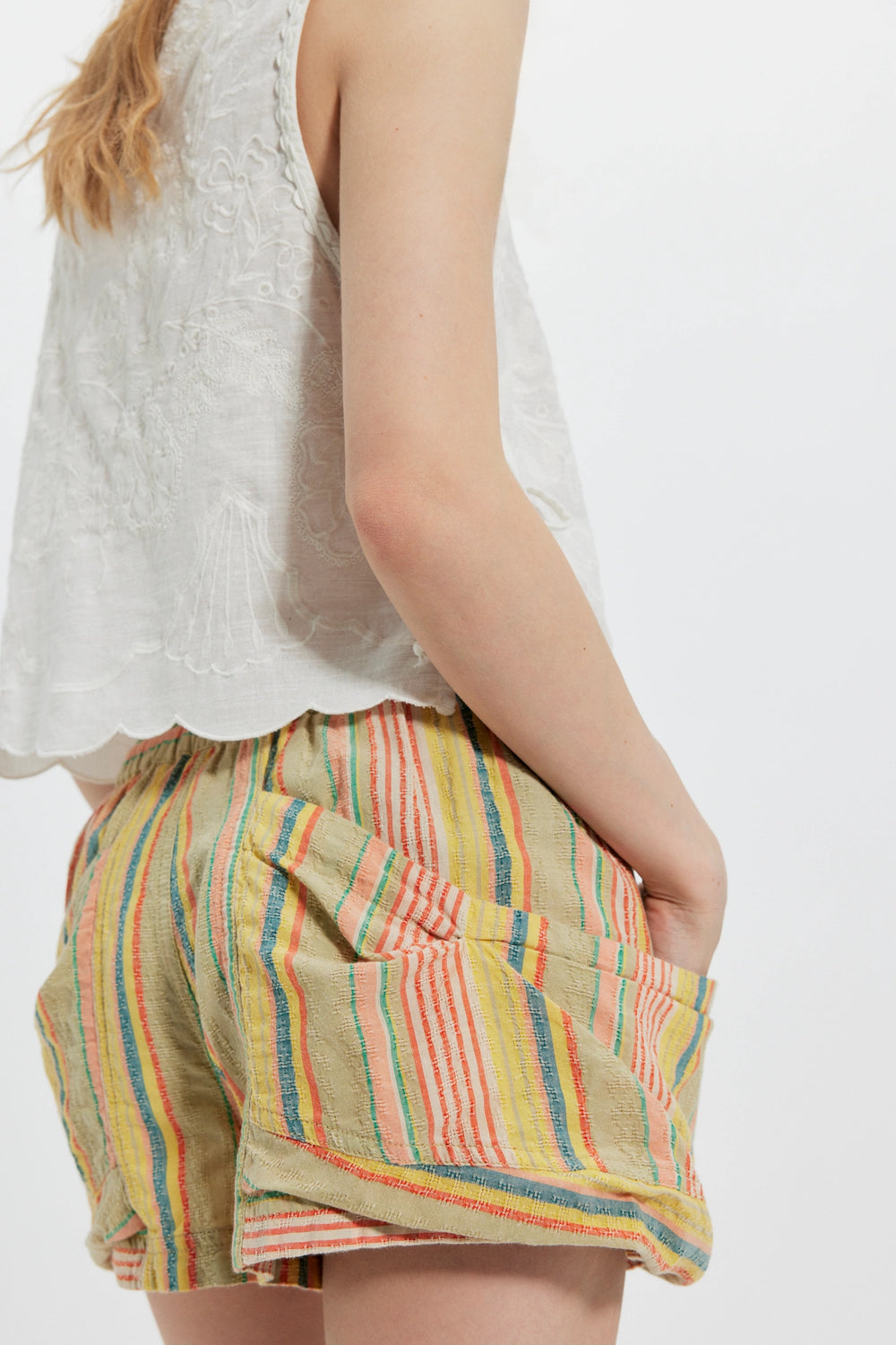 Free People Women's Good Fortune Stripe Shorts - Tea Combo - Sun Diego Boardshop