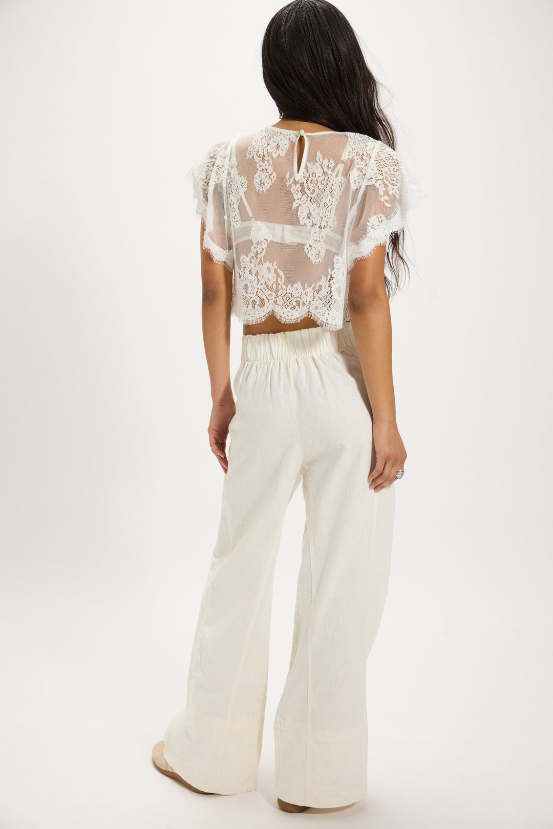 Free People Women's Day's End Linen Pull-On Pants - Clean Ivory - Sun Diego Boardshop
