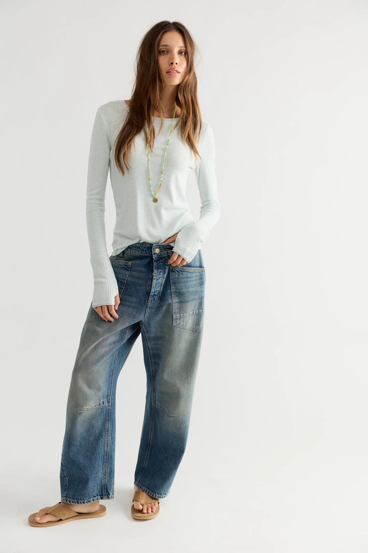 Free People Women's We The Free Minimalist Moxie Barrel Jeans - High Hopes - Sun Diego Boardshop