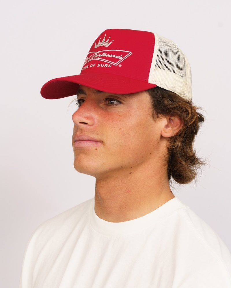 Lost King Of Surf Trucker Hat - Faded Red/ Off White - Sun Diego Boardshop