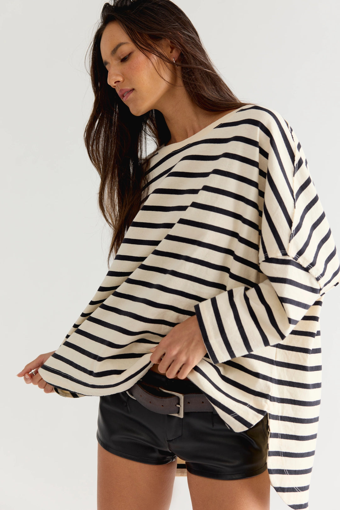 Free People Women's Two Sense Long Sleeve Top - Ivory Combo - Sun Diego Boardshop