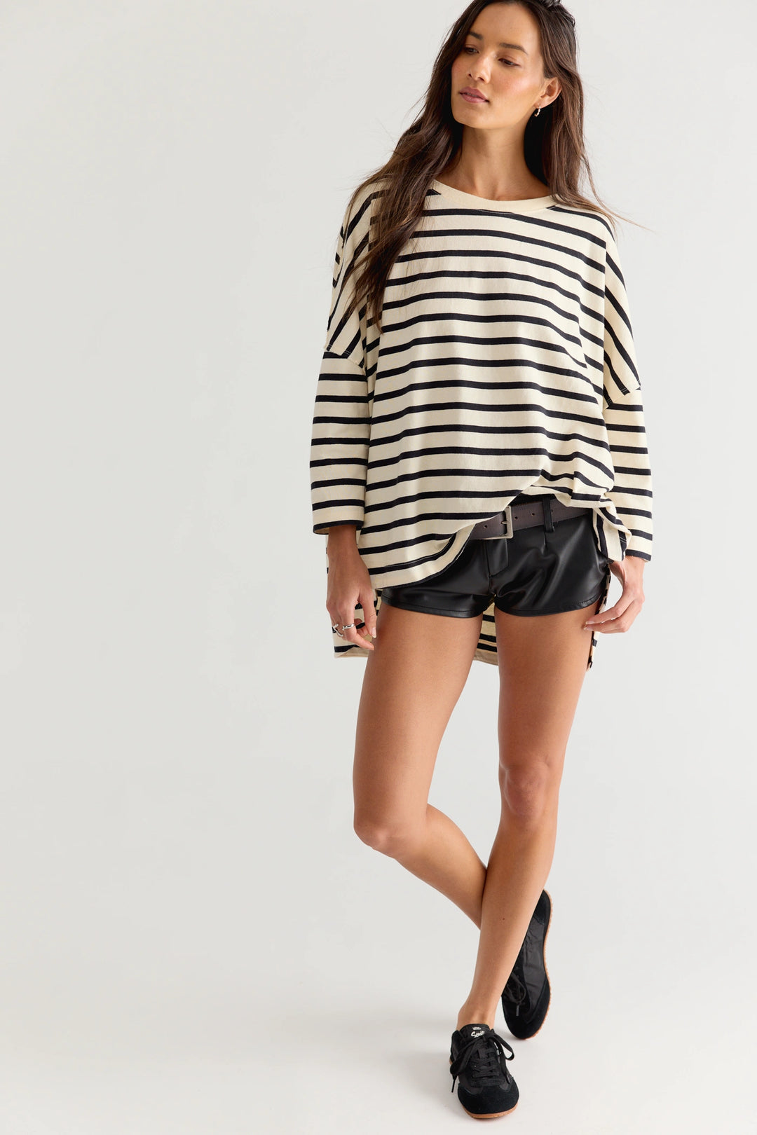 Free People Women's Two Sense Long Sleeve Top - Ivory Combo - Sun Diego Boardshop