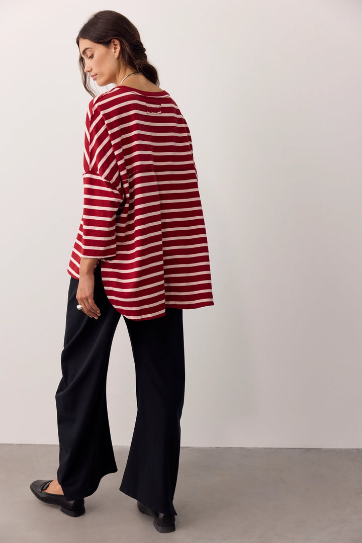 Free People Women's Two Sense Long Sleeve Top - Berry Combo - Sun Diego Boardshop