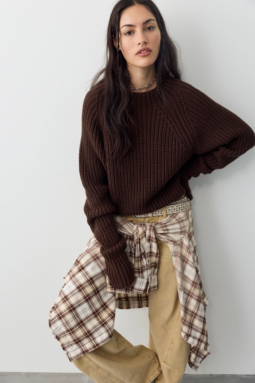 Free People Women's Low Tide Knit Pullover - Chocolate - Sun Diego Boardshop