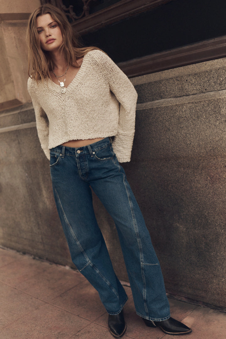 Free People Women's Heartland Cotton Pullover - Tofu - Sun Diego Boardshop