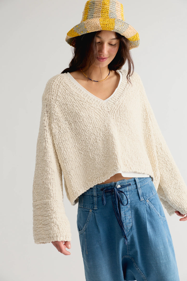 Free People Women's Heartland Cotton Pullover - Tofu - Sun Diego Boardshop