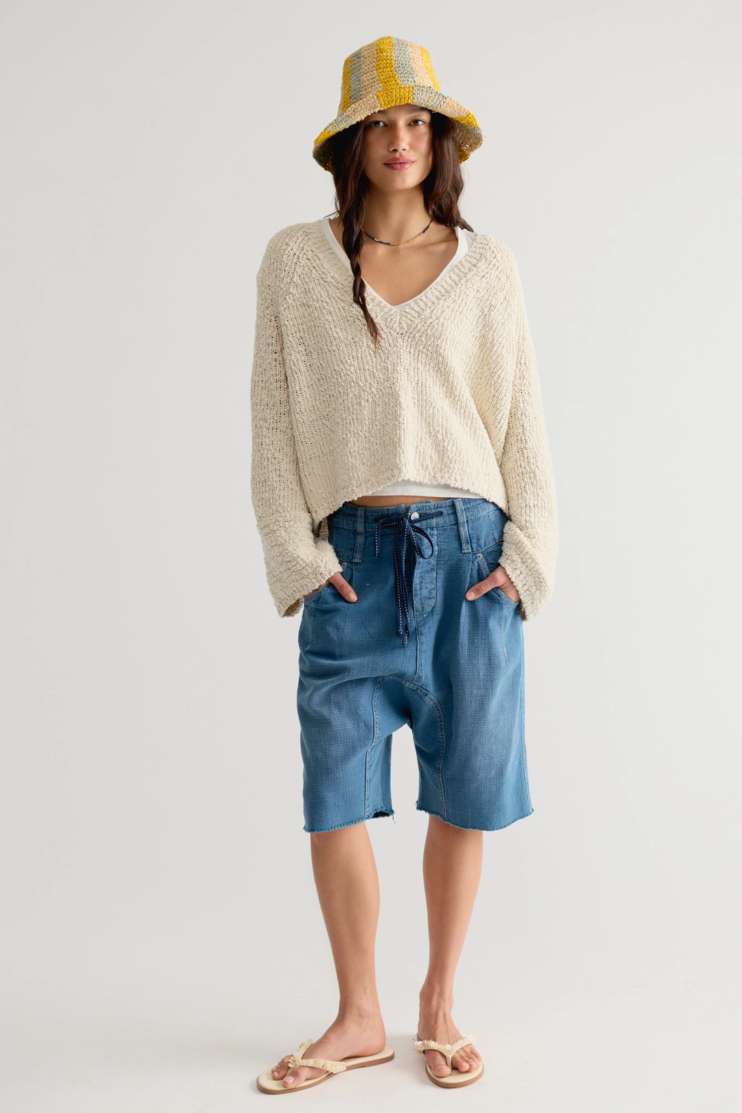 Free People Women's Heartland Cotton Pullover - Tofu - Sun Diego Boardshop