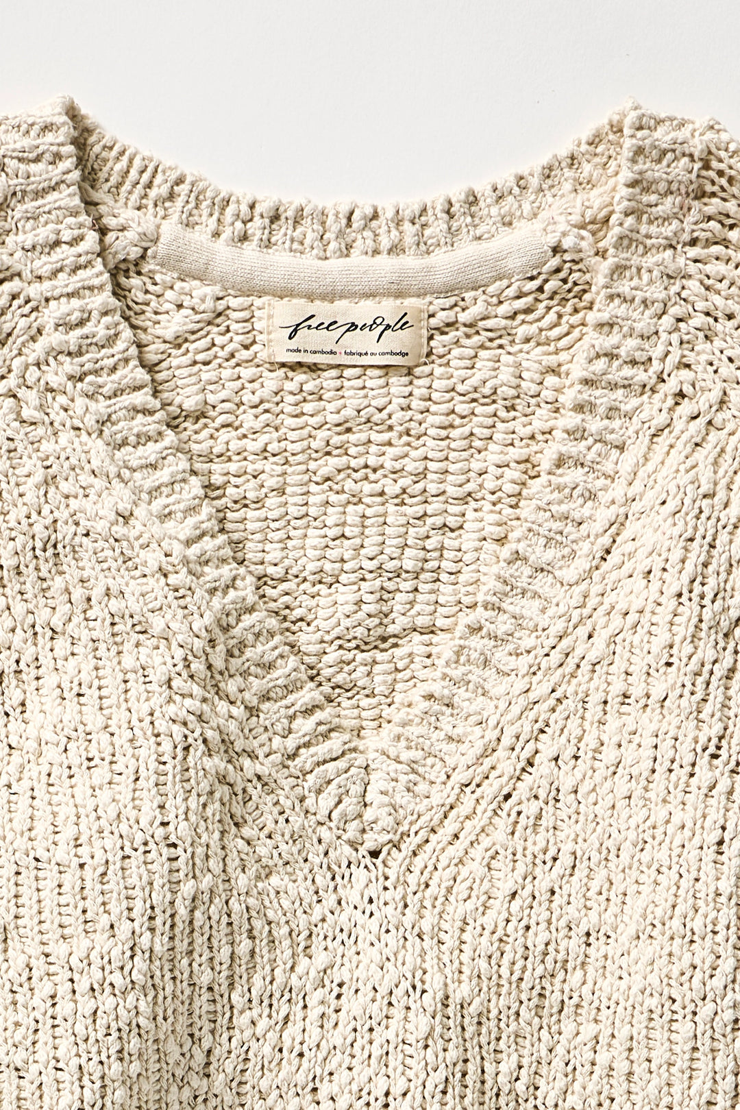 Free People Women's Heartland Cotton Pullover - Tofu - Sun Diego Boardshop