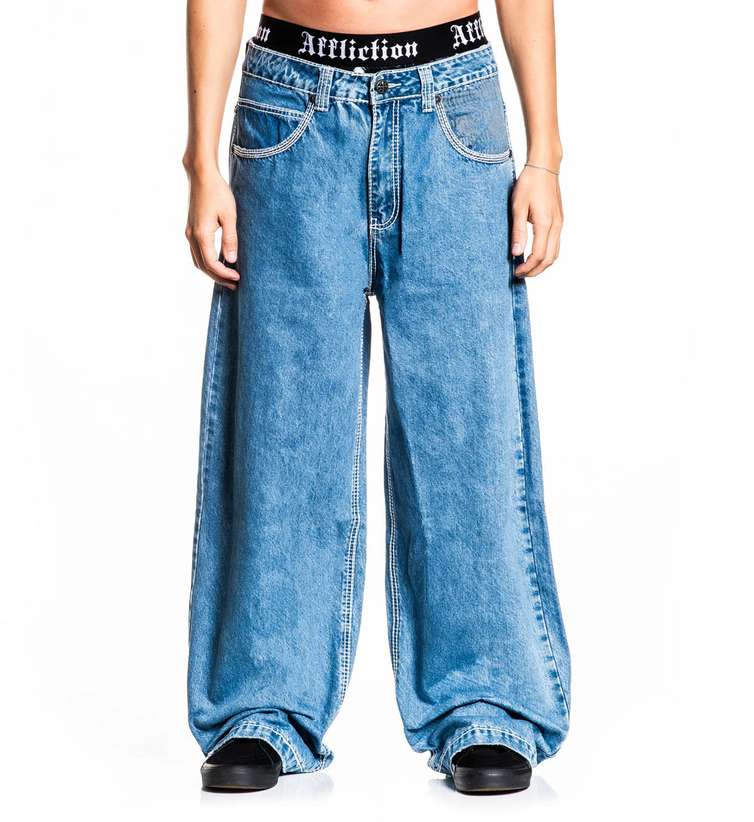 Affliction Men's Extra Wide Seeker Pants - Blue