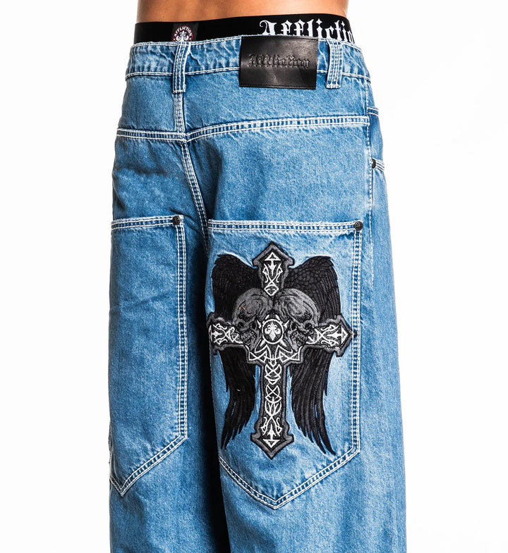Affliction Men's Extra Wide Seeker Pants - Blue