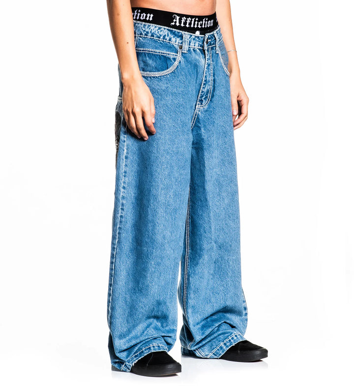Affliction Men's Extra Wide Seeker Pants - Blue