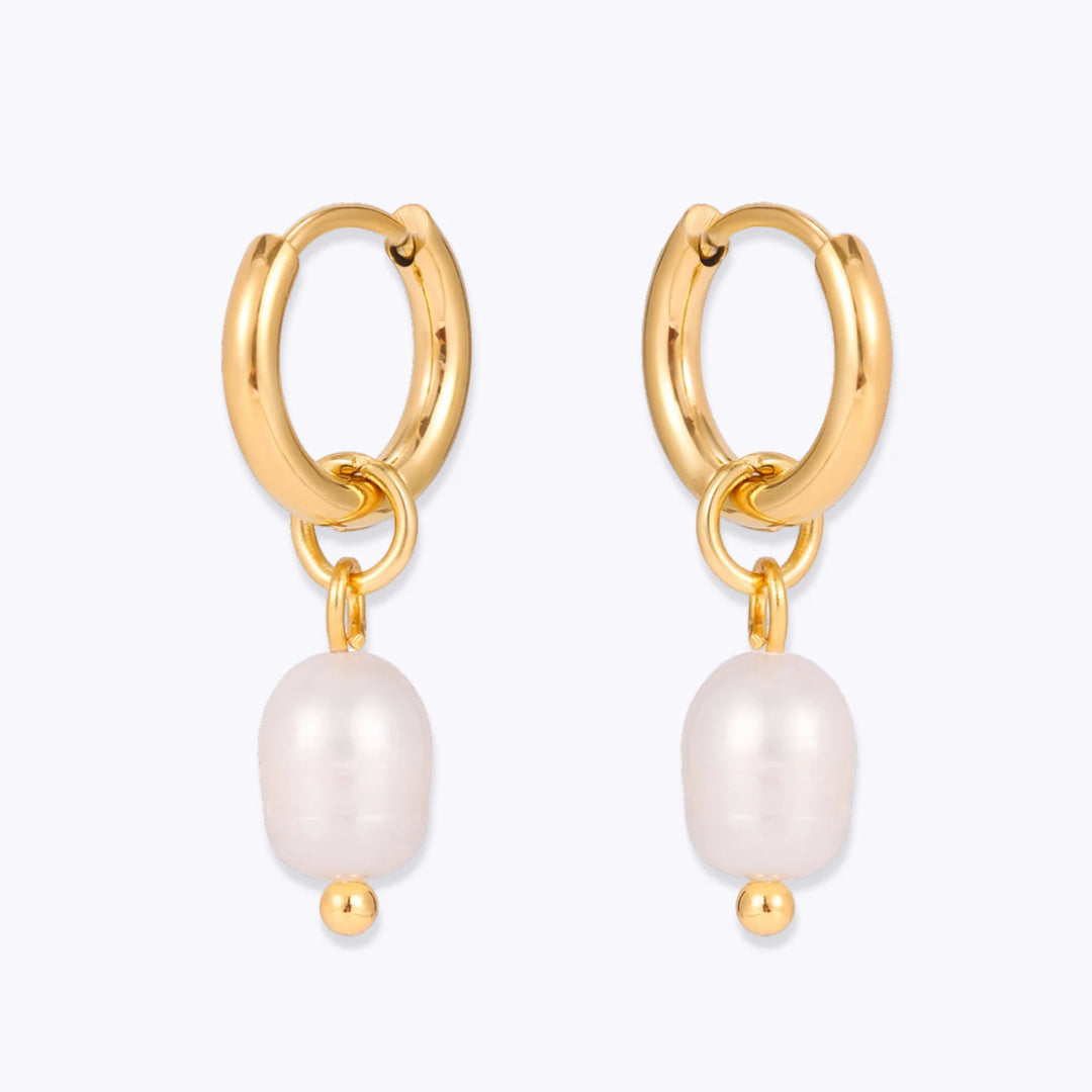 Mauka Pearl Hoop Earrings - Pearl - Sun Diego Boardshop