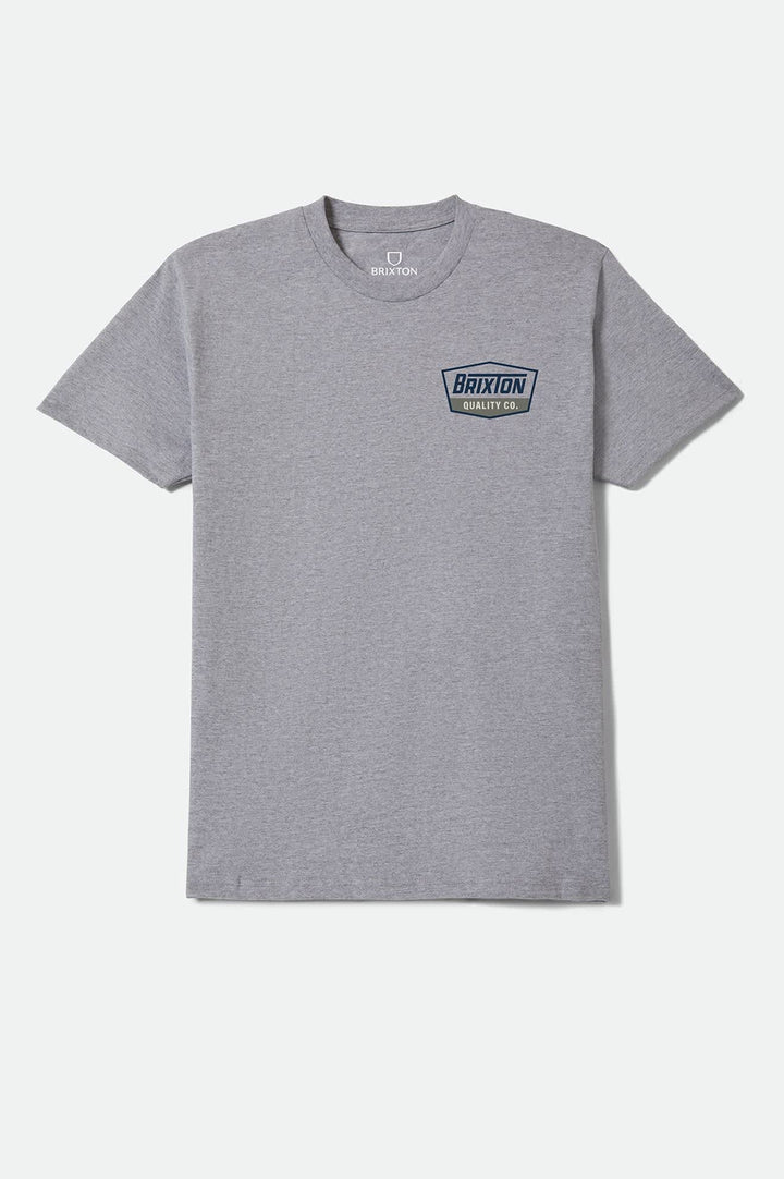 Brixton Men's Regal Standard T-Shirt - Heather Grey/Navy - Sun Diego Boardshop