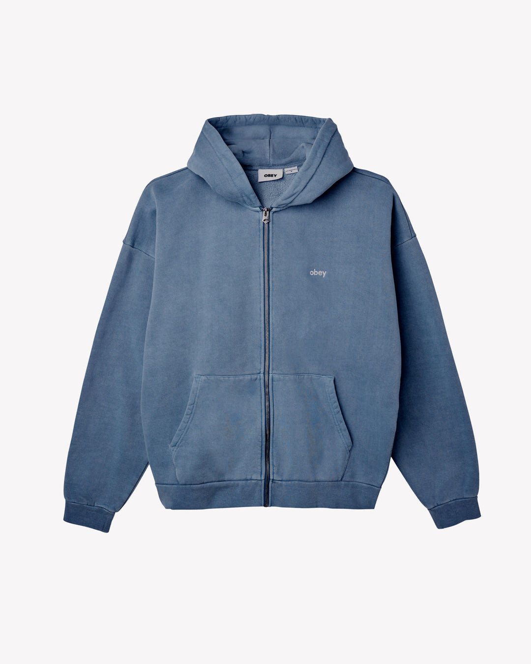 Obey LOWERCASE PIGMENT ZIP HOOD - ACADEMY NAVY - Sun Diego Boardshop