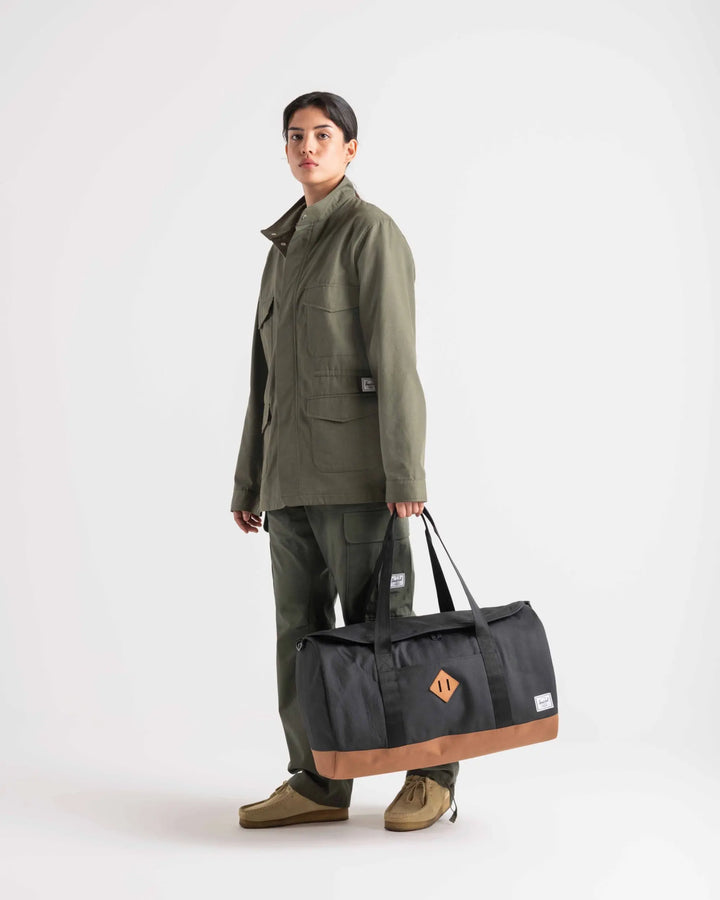 Herschel Supply Co Herschel Heritage™ Duffle - 40L - BLACK/SADDLE BROWN - Sun Diego Boardshop