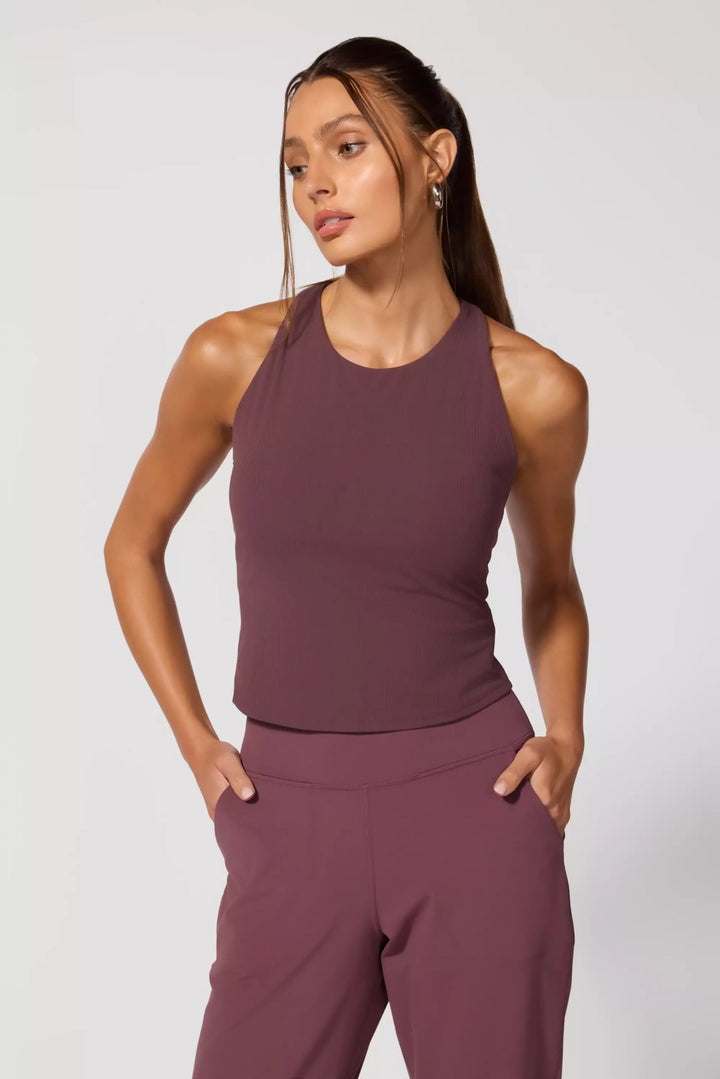 MPG Sport Women Ribbed Studio Tank - HUCKLEBERRY - Sun Diego Boardshop