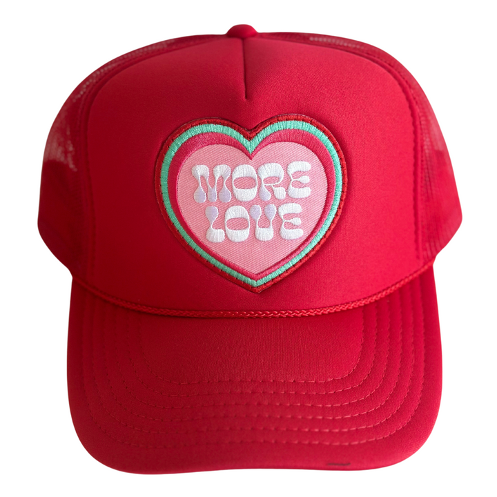 Local Beach More Love Patch Trucker Hat - RED - Sun Diego Boardshop