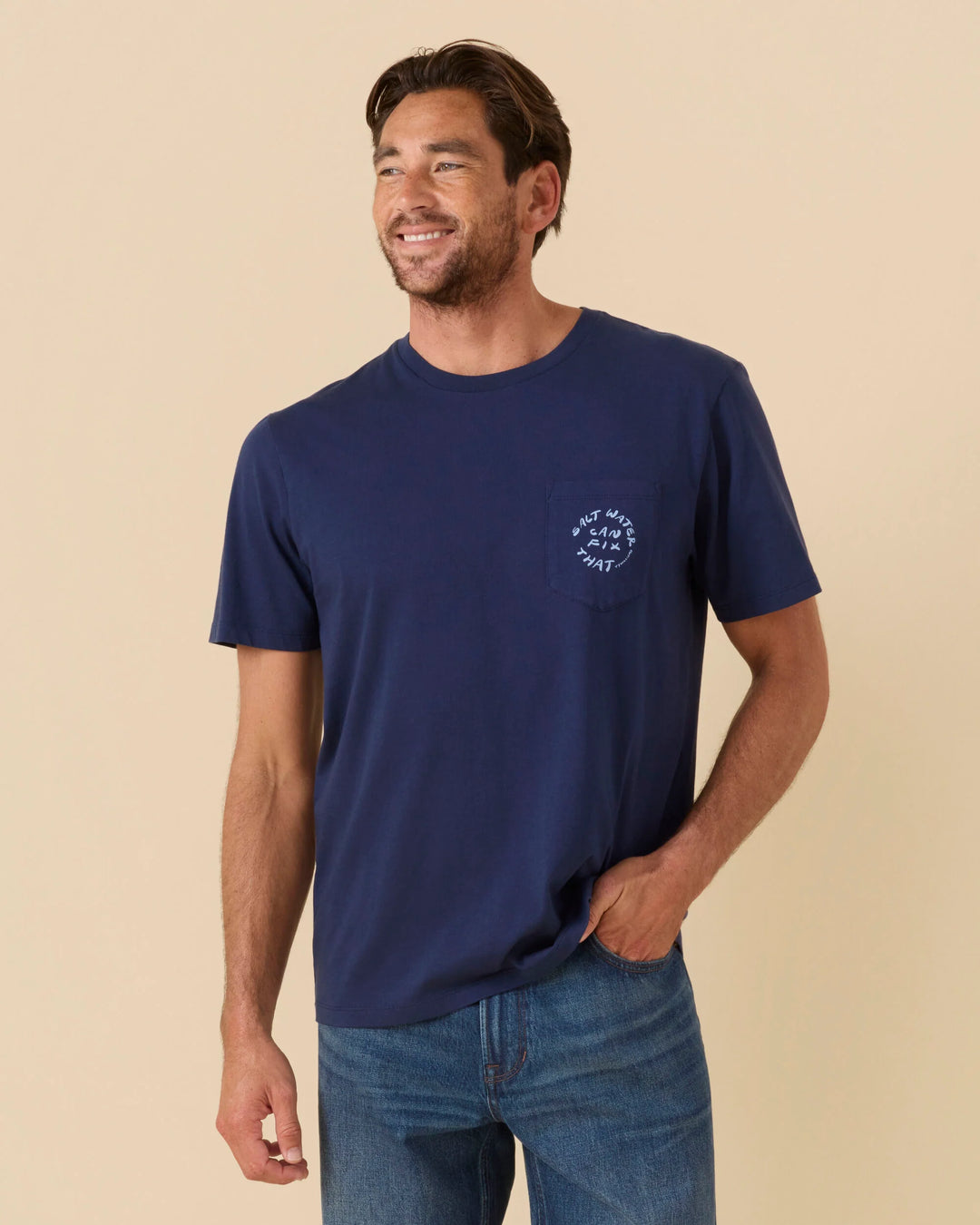 Outerknown Men's Ty Williams Salt Water Pocket Tee - Marine