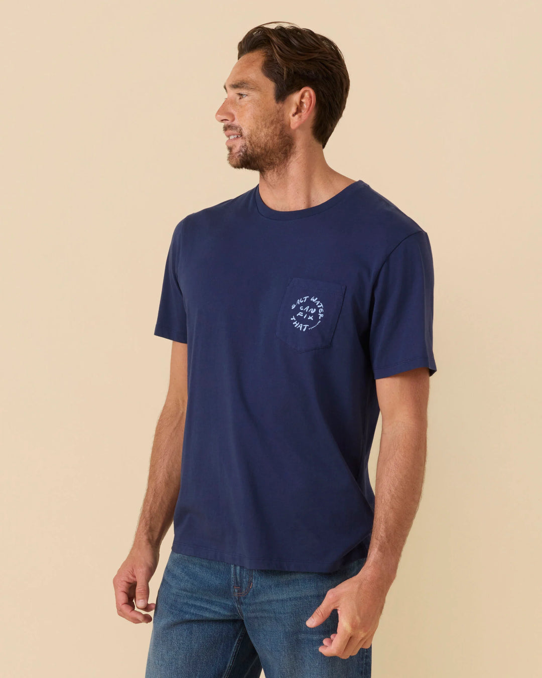 Outerknown Men's Ty Williams Salt Water Pocket Tee - Marine
