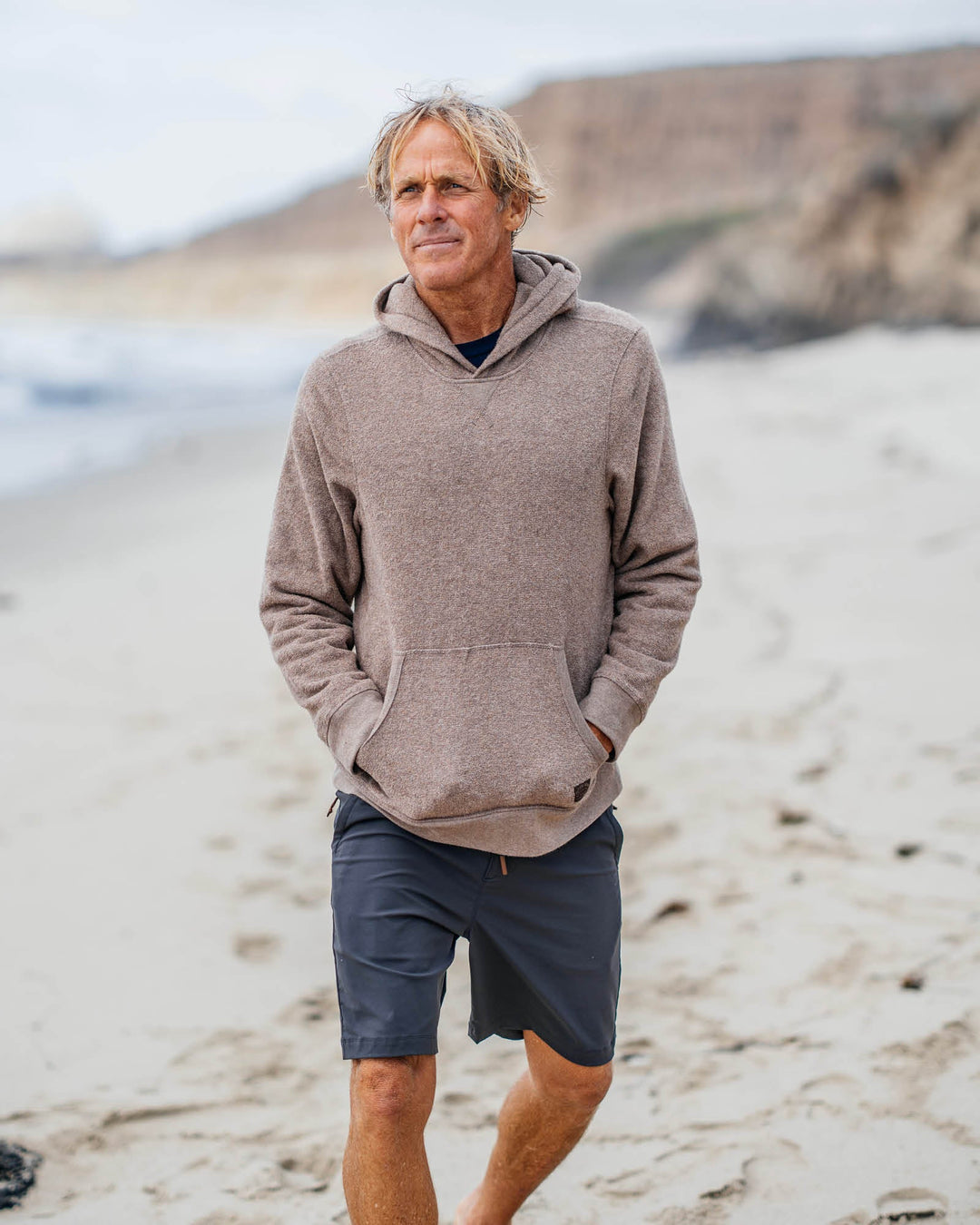 Outerknown Men's Hightide Pullover Hoodie - Heather Coconut