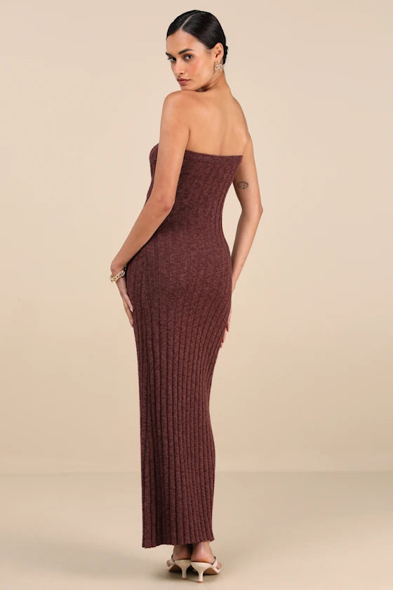 Rhythm Koko Strapless Knit Dress - CHOCOLATE - Sun Diego Boardshop