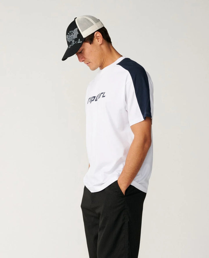 Rip Curl Men's Archive Up Top Panel Loose Tee - White - Sun Diego Boardshop