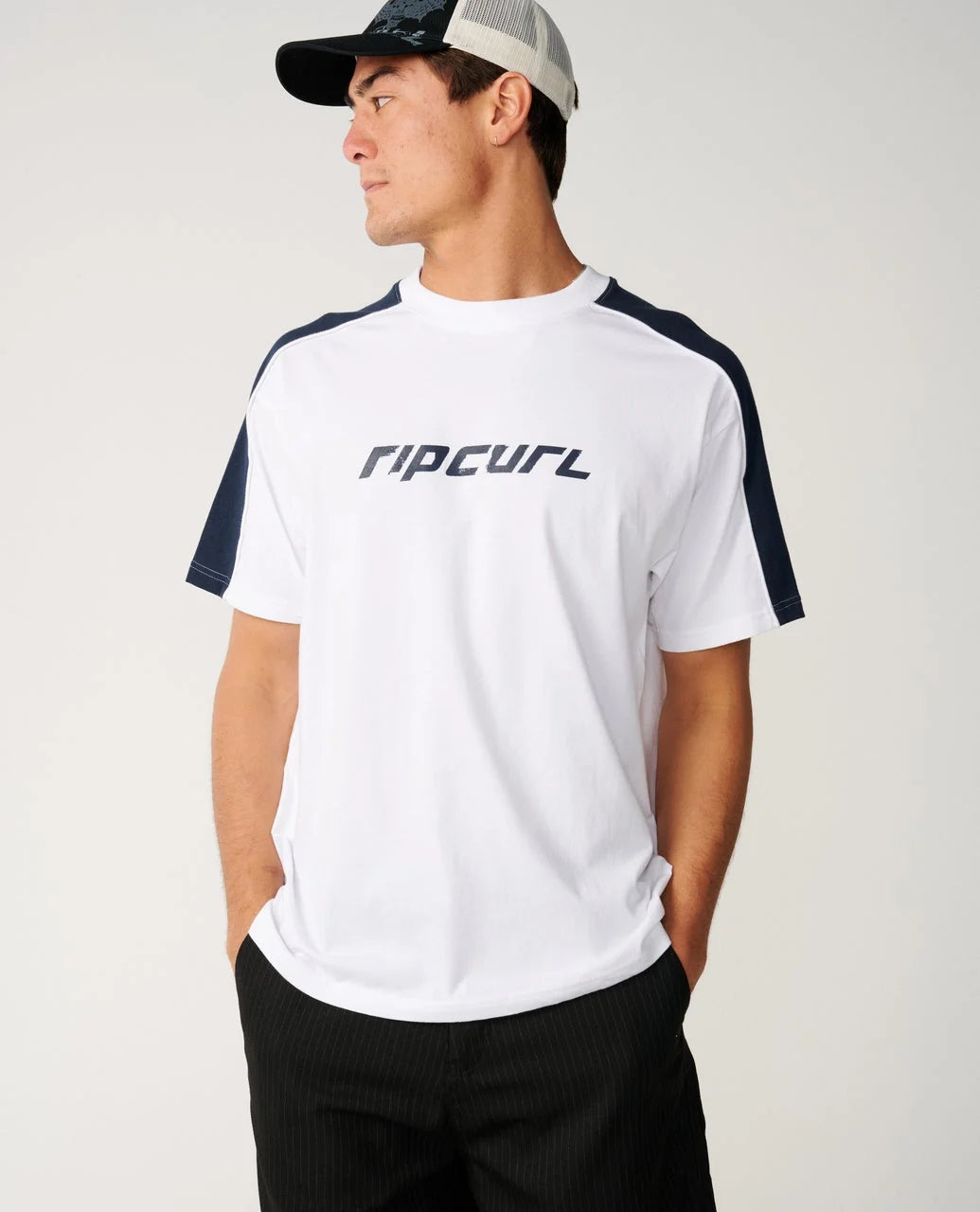 Rip Curl Men's Archive Up Top Panel Loose Tee - White - Sun Diego Boardshop