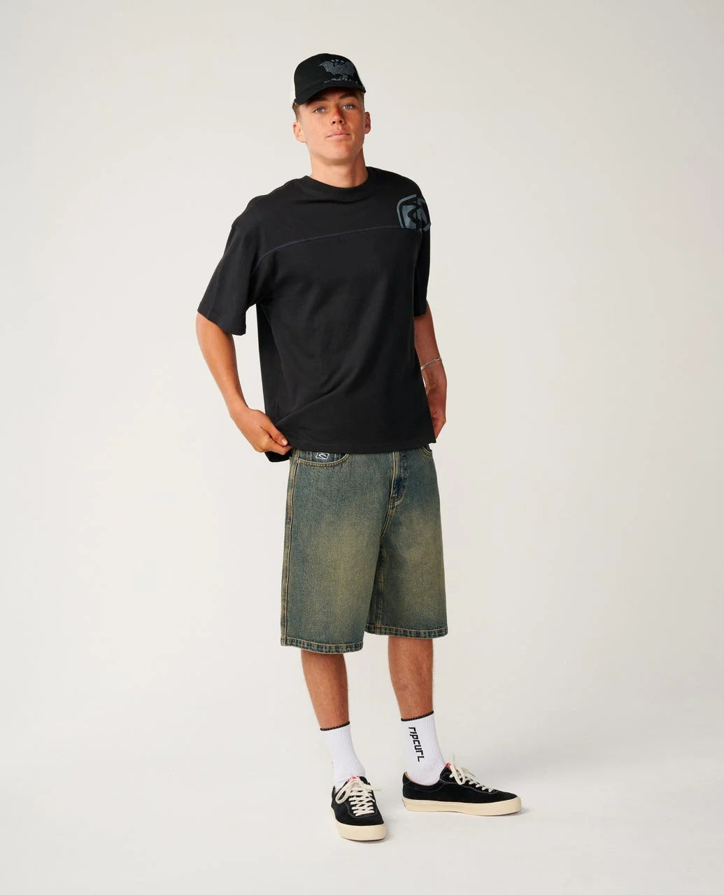 Rip Curl Men's Archive Thrashed Panel Tee - Black - Sun Diego Boardshop
