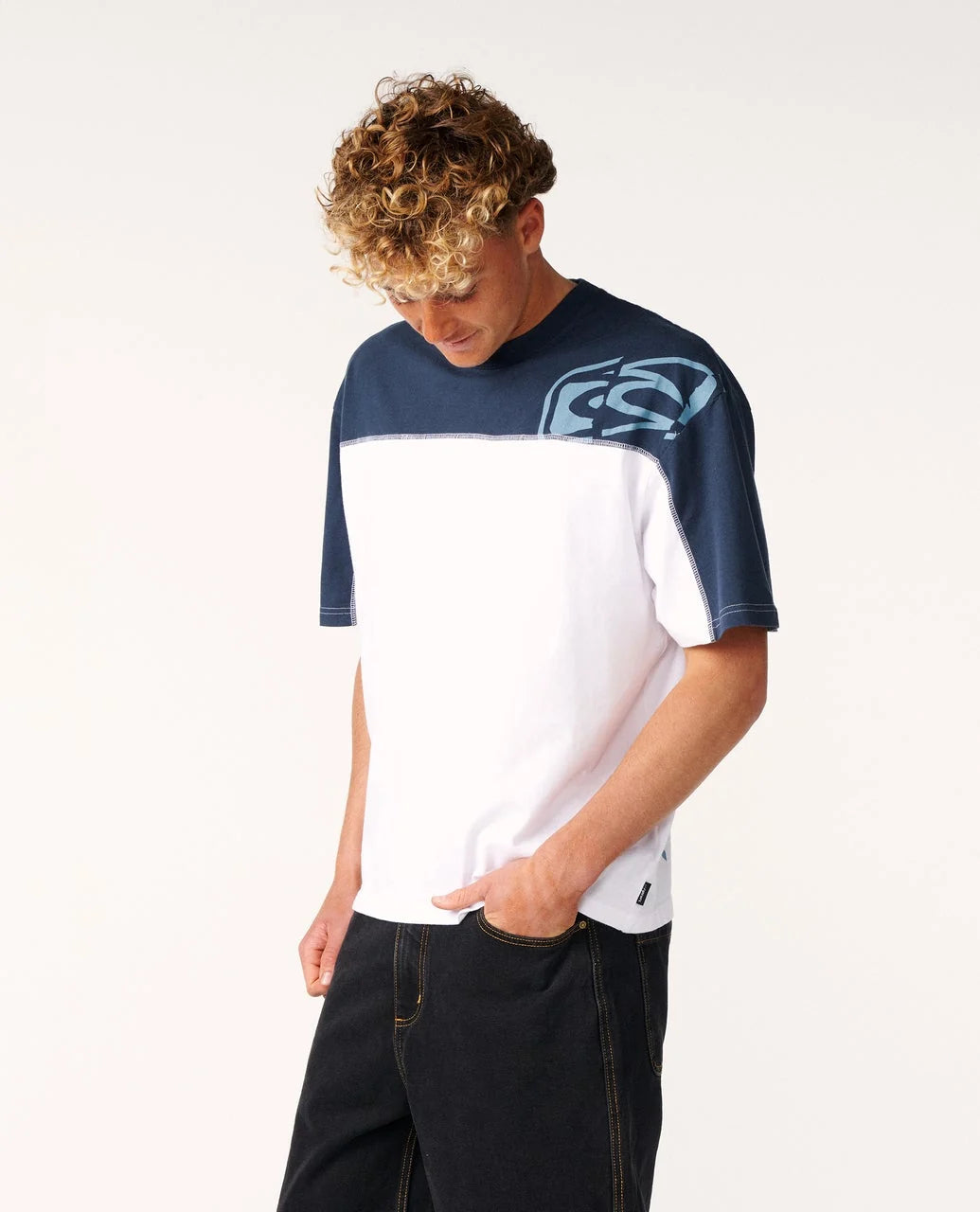 Rip Curl Men's Archive Thrashed Panel Tee - White - Sun Diego Boardshop