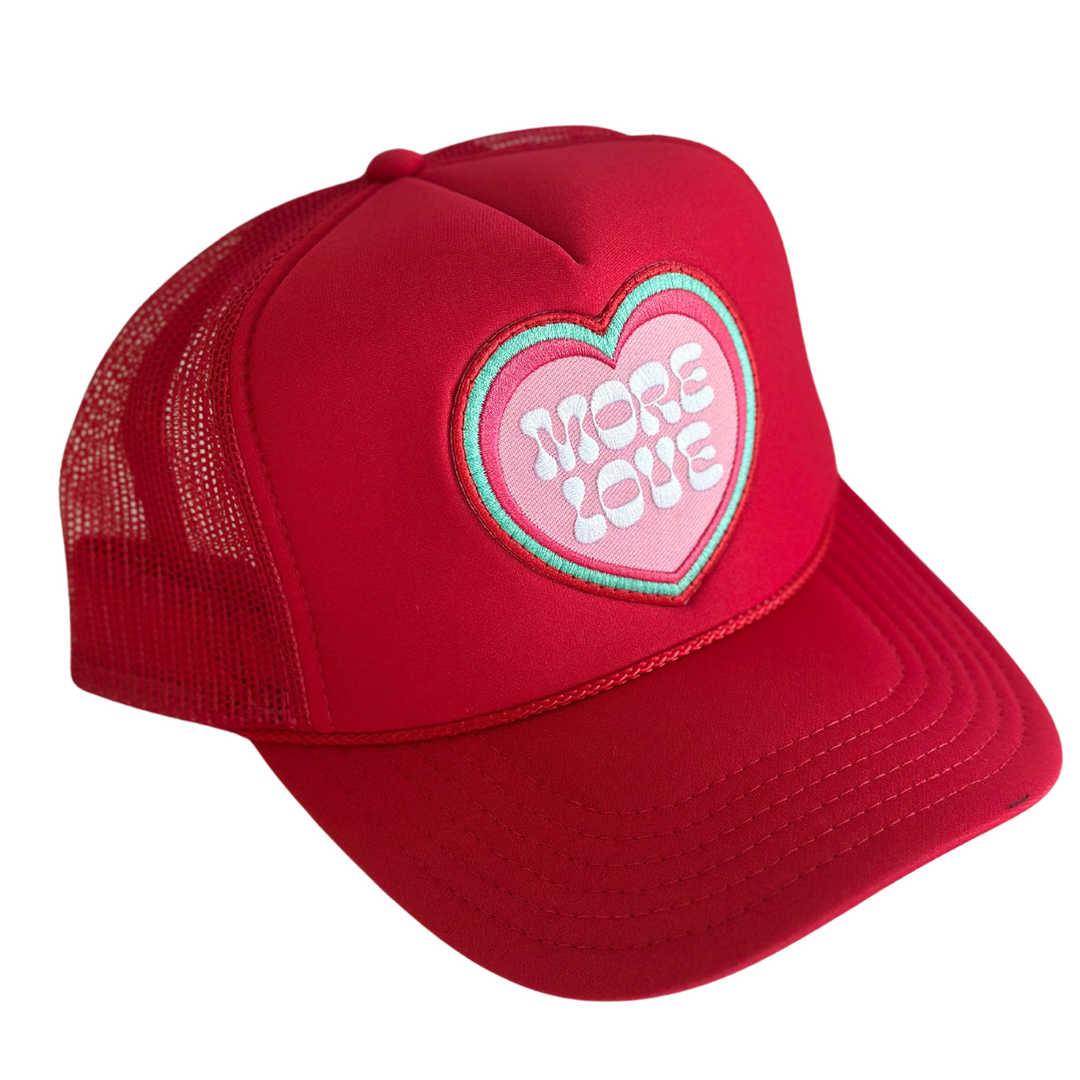 Local Beach More Love Patch Trucker Hat - RED - Sun Diego Boardshop