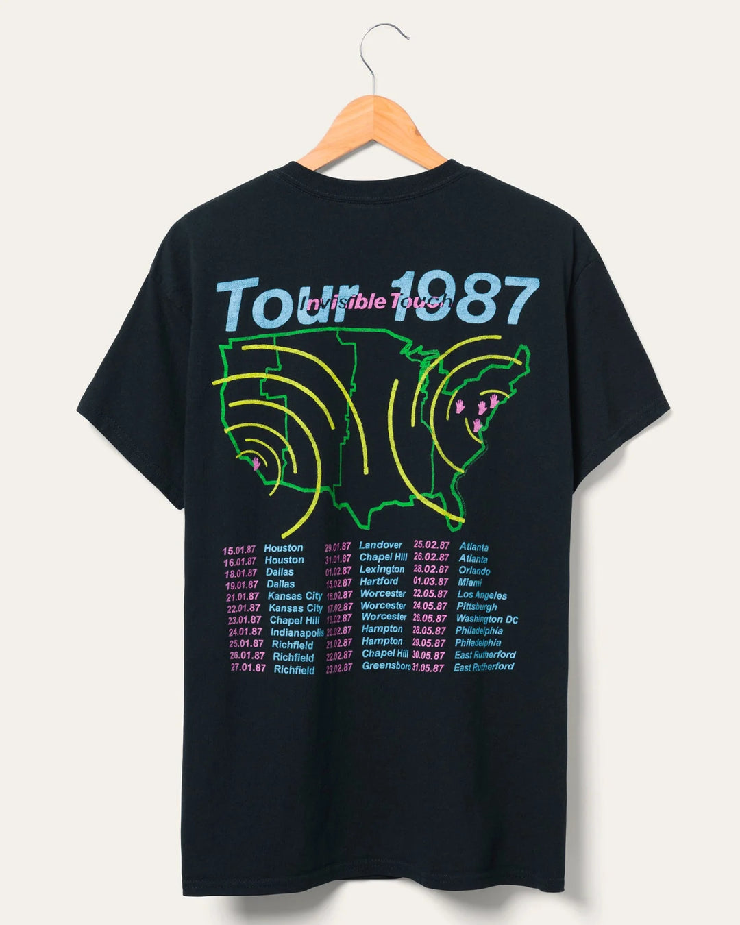 Junk Food Genesis Invisible Touch Tour 1987 Flea Market Tee - BLACK - Sun Diego Boardshop