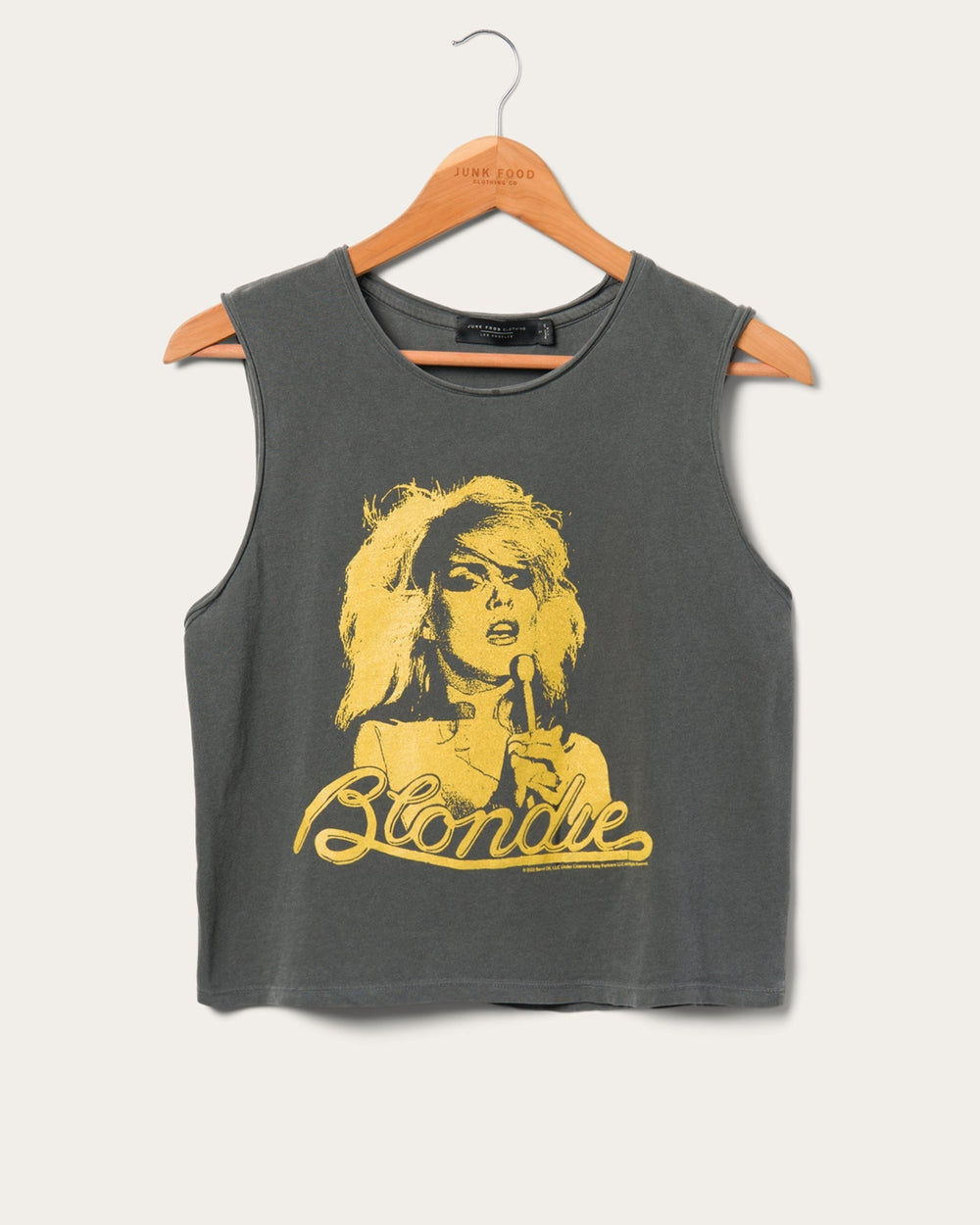 Junk Food BLONDIE GOLD CROPPED MUSCLE TANK - VINTAGE BLACK - Sun Diego Boardshop