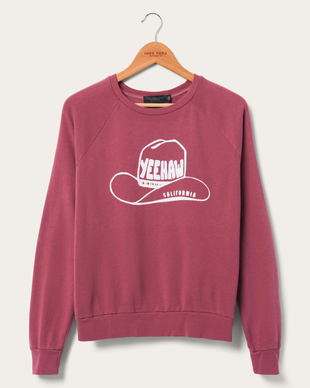 Junk Food YEEHAW VINTAGE RAGLAN PULLOVER - ROAN ROUGE - Sun Diego Boardshop