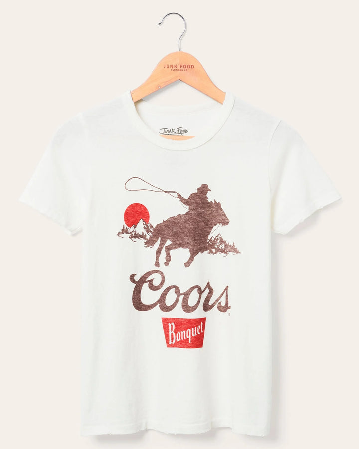 Junk Food Women's Coors Banquet Cowboy Original Tee - VINTAGE WHITE - Sun Diego Boardshop