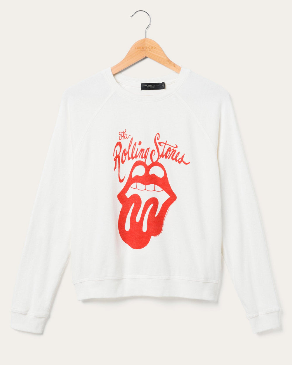 Junk Food Women's The Rolling Stones Fort Collins Colorado Fleece Raglan - VINTAGE WHITE - Sun Diego Boardshop