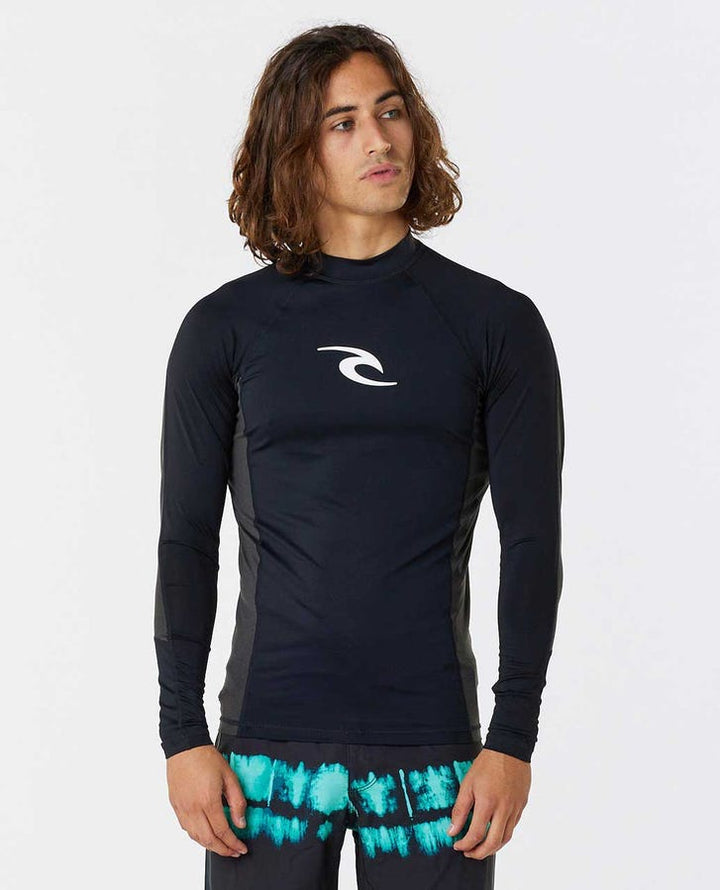 Rip Curl Waves Uv Long Sleeve Rash Guard - 0090 Black - Sun Diego Boardshop