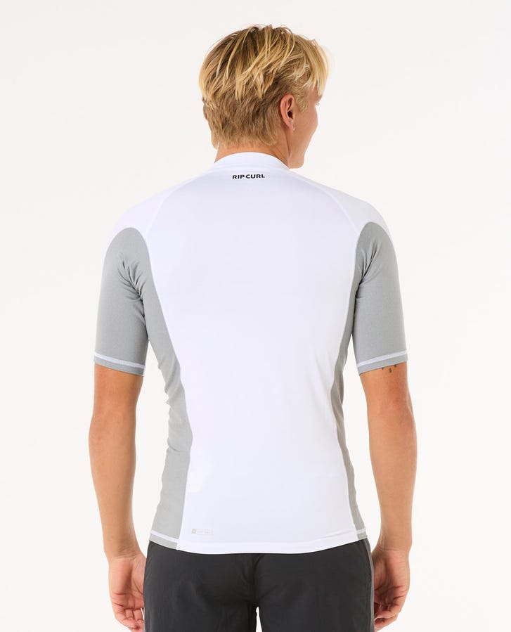 Rip Curl Waves Uv Short Sleeve Rash Guard - 1000 White - Sun Diego Boardshop