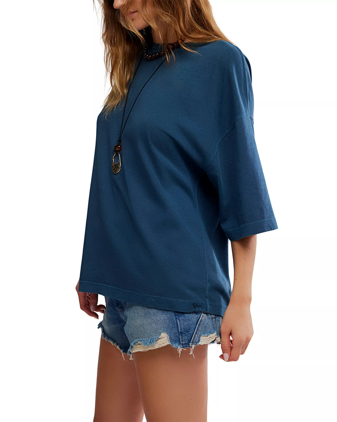 Free People We The Free Perfect Oversized Tee - Varsity Navy - Sun Diego Boardshop