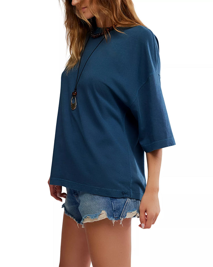 Free People We The Free Perfect Oversized Tee - Varsity Navy - Sun Diego Boardshop