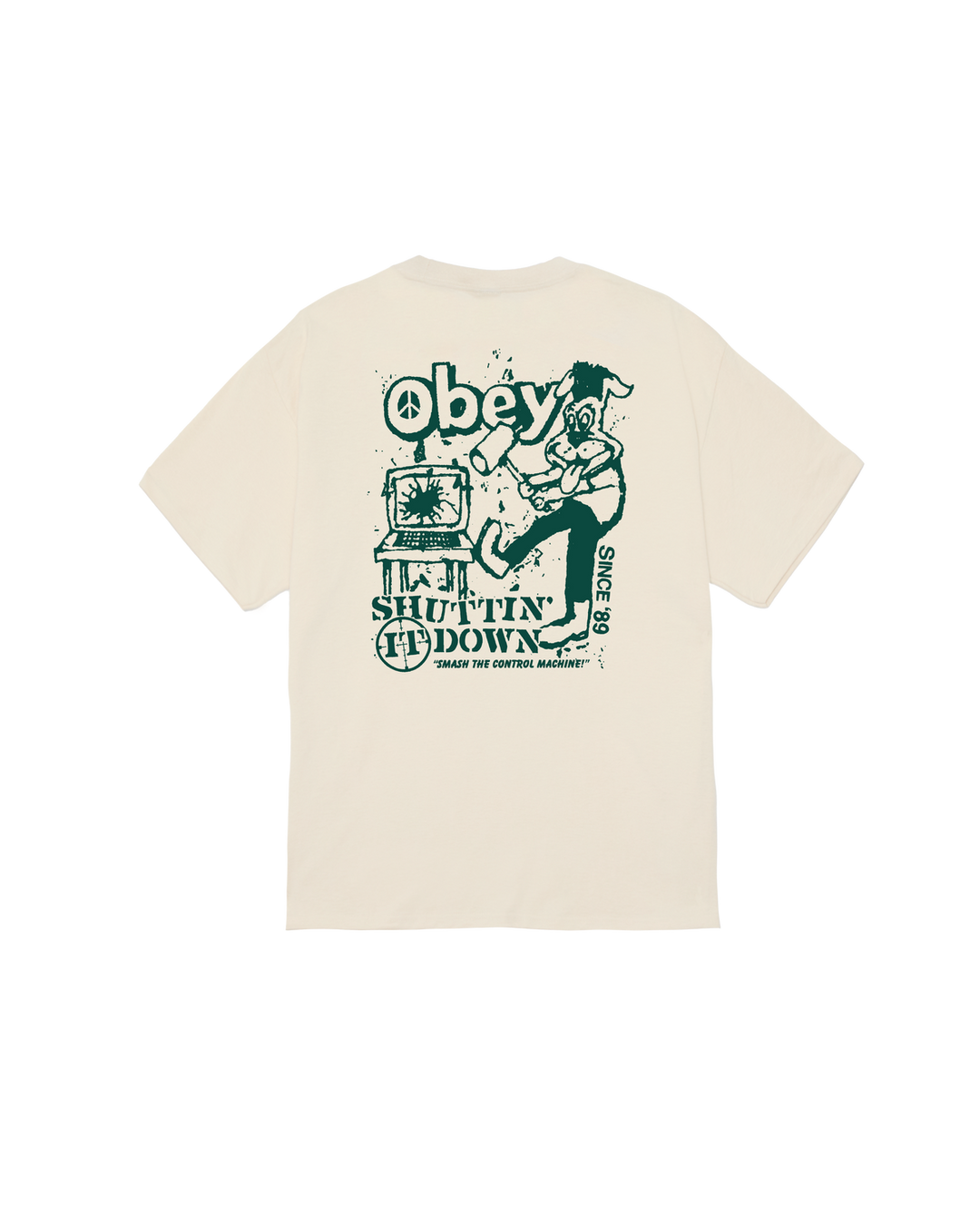 Obey Smash The Control Machine Classic T-Shirt - Cream - Sun Diego Boardshop