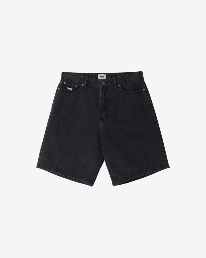 Obey BIGWIG BAGGY DENIM SHORT - FADED BLACK - Sun Diego Boardshop