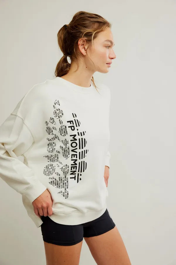 Free People All Star Buti Logo Pullover - IVORY/BLACK COMBO - Sun Diego Boardshop