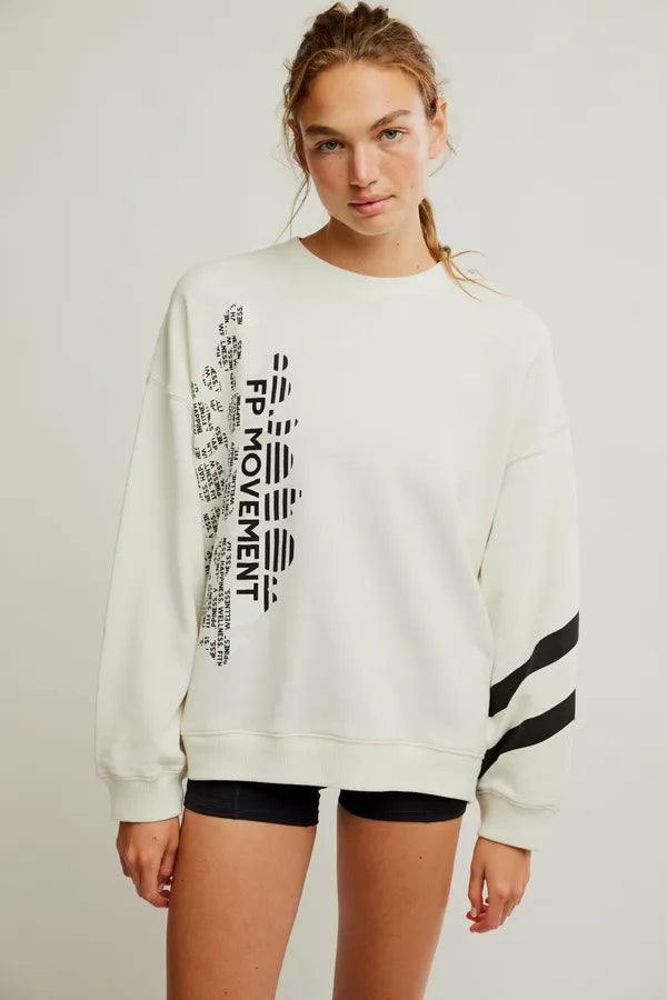 Free People All Star Buti Logo Pullover - IVORY/BLACK COMBO - Sun Diego Boardshop